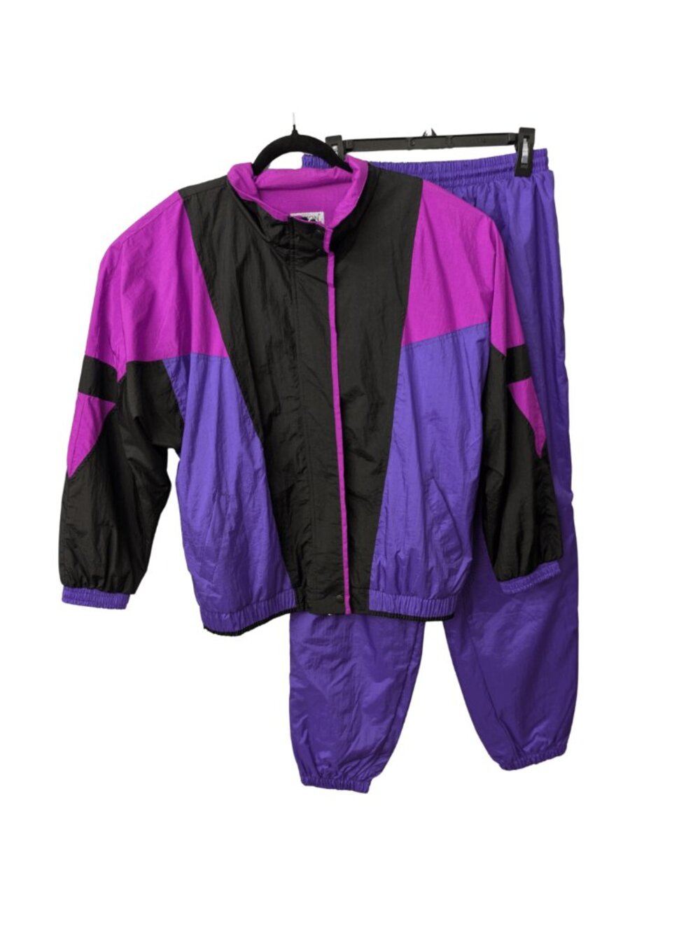 Vintage 90s Lavon Colorblock Nylon Tracksuit Set XL